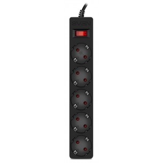 SVEN SF-05E, 5 Sockets, 1.8m, Black